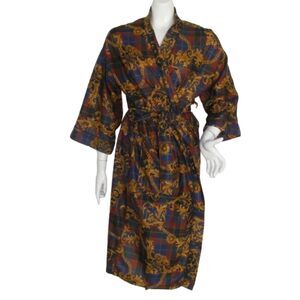 Towncraft Robe, OSFM, Plaid & Lux print, Sash/Belt, VINTAGE, Pockets